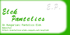 elek pantelics business card